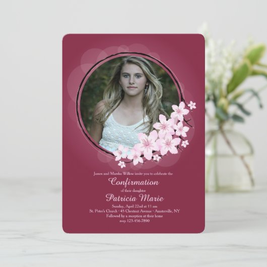 さくらの写真招待状 招待状 (スタンド正面)