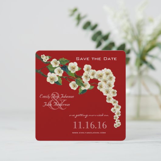 さくらの枝 Save the Date 招待状 (スタンド正面)