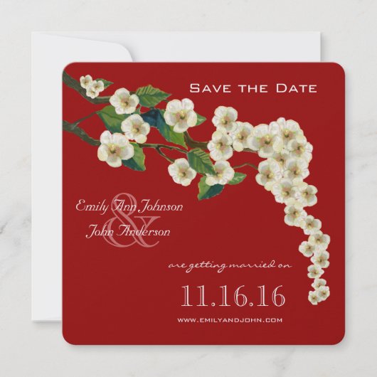 さくらの枝 Save the Date 招待状 (正面)