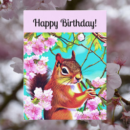 さくらりすの誕生日おめでとう ポストカード