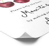 さくらんぼおじぎ赤ちゃんシャワーお母さん宛先 ポスター (角)