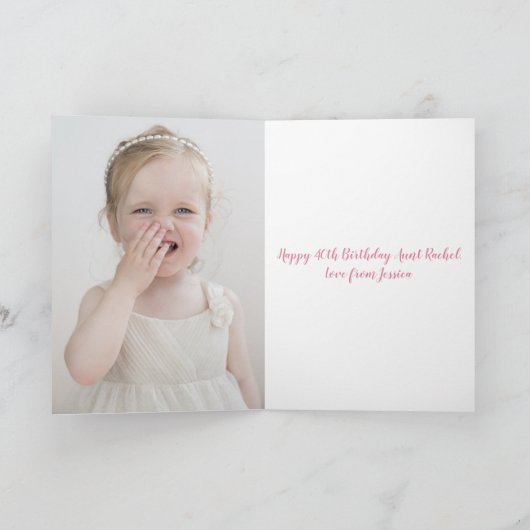 さくらんぼおばさん40歳の誕生日 カード (内部)