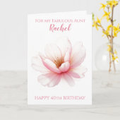 さくらんぼおばさん40歳の誕生日 カード (黄色い花)