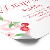 さくらんぼおむつラッフルピンクお洒落ボウ ポスター (角)