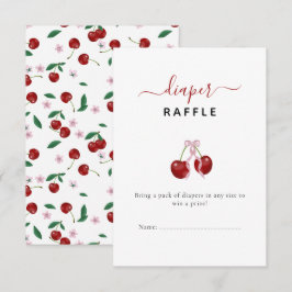さくらんぼおむつラッフルベビーシャワーピンクボウガール
