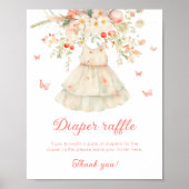 さくらんぼおむつラッフル物干し器ベビーシャワー ポスター (正面)