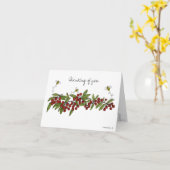 さくらんぼおよびのまわりに空白のノートカード カード (黄色い花)