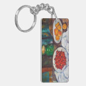 さくらんぼおよびモモが付いているポールセザンヌの静物画 キーホルダー (正面左)