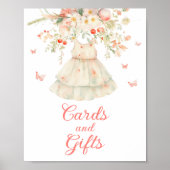 さくらんぼお洒落さくらんぼの花のカードとギフト ポスター (正面)