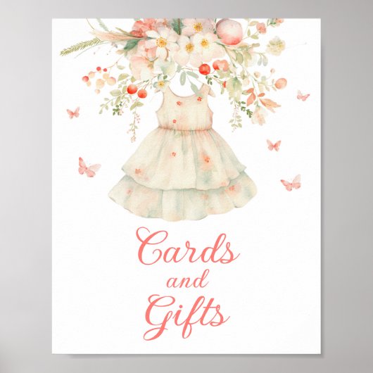 さくらんぼお洒落さくらんぼの花のカードとギフト ポスター (正面)