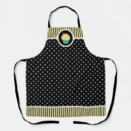 さくらんぼお洒落カップケーキベイカー水玉模様ストライプ エプロン