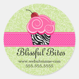 さくらんぼお洒落カップケーキベーカリーボックスシール ラウンドシール