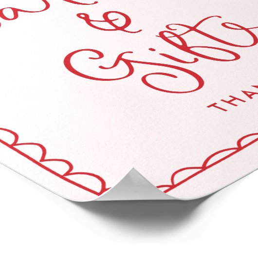 さくらんぼお洒落赤ちゃんシャワーカードとギフトサイン ポスター (角)