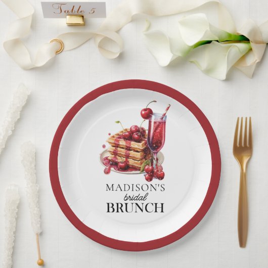さくらんぼお祝いブライダルブランチカスタム ペーパープレート (ウェディング)