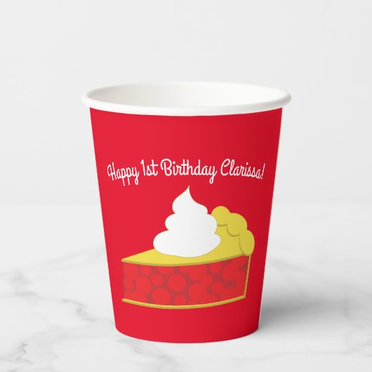 さくらんぼかわいこちゃんパイ誕生日パーティー 紙コップ (裏面)