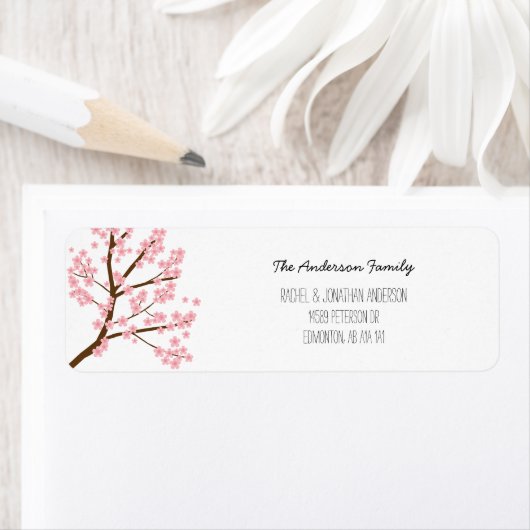 さくらんぼかわいらしフラムス桜ツリー引っ越しました ラベル (インサイチュ)