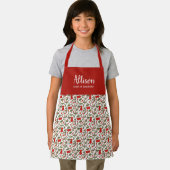 さくらんぼかわいらしベリーパターンガールズシェフトレーニング エプロン (インサイチュ)