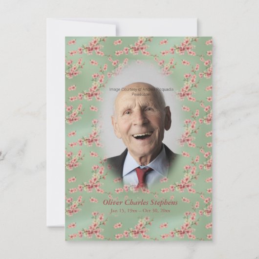 さくらんぼがピンクとティール（緑がかった色）に咲く (裏面)