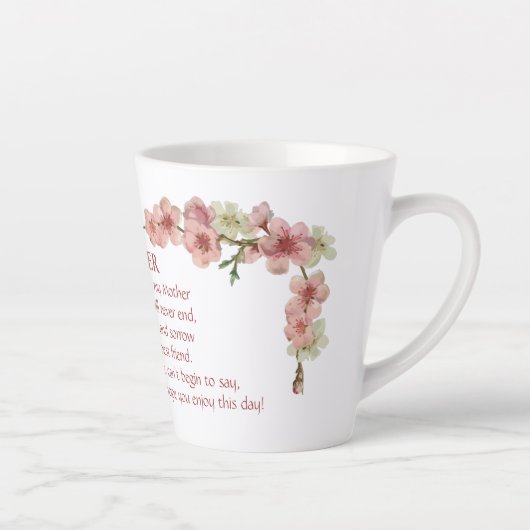さくらんぼがピンクに咲き乱れる母 カフェラテマグ (右)