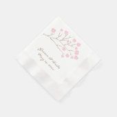 さくらんぼがピンク色に結婚咲く 縁ありカクテルナプキン (角)