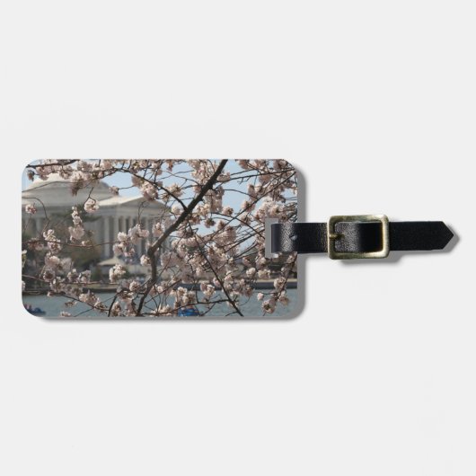 さくらんぼがワシントンDCの開花で花を咲かせる ラゲッジタグ (正面横)