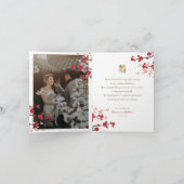 さくらんぼが二倍の幸福中国のを結婚咲かせる サンキューカード (内部)