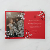 さくらんぼが二倍の幸福中国のを結婚咲かせる サンキューカード (内部)