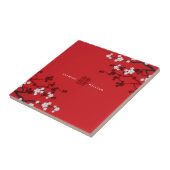 さくらんぼが二倍の幸福中国のを結婚咲かせる タイル (側面)