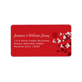 さくらんぼが二倍の幸福中国のを結婚咲かせる ラベル