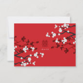 さくらんぼが二倍の幸福中国のを結婚咲かせる 出欠カード (裏面)