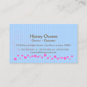 さくらんぼが付いているかわいいピンクのカップケーキ 名刺 (裏面)