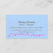 さくらんぼが付いているかわいいピンクのカップケーキ 名刺 (裏面)