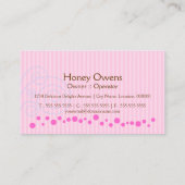 さくらんぼが付いているかわいいピンクのカップケーキ 名刺 (裏面)