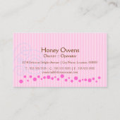 さくらんぼが付いているかわいいピンクのカップケーキ 名刺 (裏面)