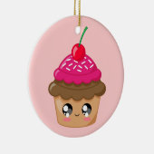 さくらんぼが付いているカップケーキは振りかけ、 セラミックオーナメント (右)