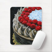 さくらんぼが付いているチョコレートケーキ マウスパッド (マウス)