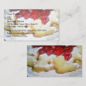 さくらんぼが付いている漏斗のケーキ 名刺 (正面/裏面)