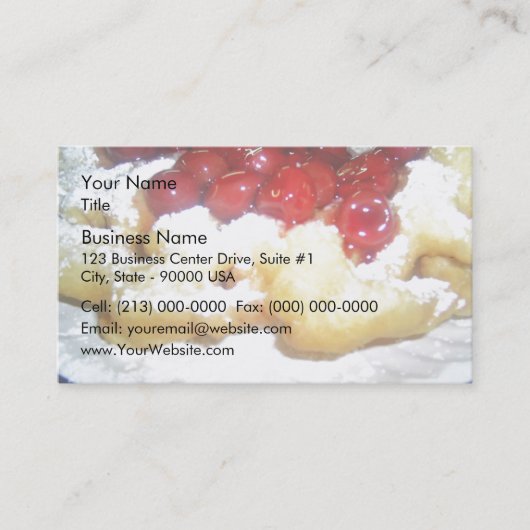 さくらんぼが付いている漏斗のケーキ 名刺 (正面)