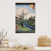 さくらんぼが多摩川のほとりで咲く ポスター (キッチン)