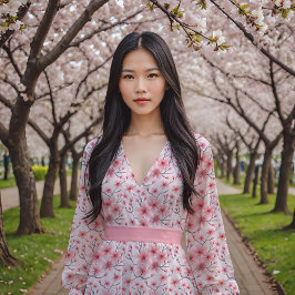 さくらんぼが白く咲く ファブリック