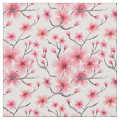 さくらんぼが白く咲く ファブリック (クローズアップ)