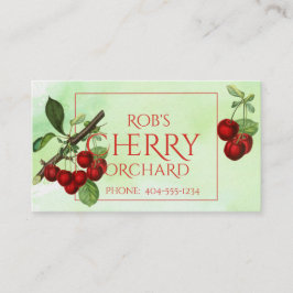 さくらんぼが緑の名刺に収まる 名刺