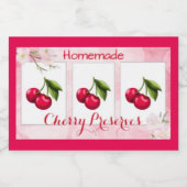 さくらんぼが缶詰ラベルを保持 フードラベル (シングルラベル)