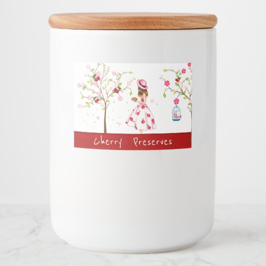 さくらんぼが缶詰ラベルを保持 フードラベル (正面)