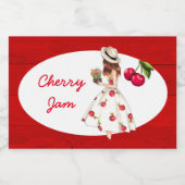 さくらんぼが缶詰ラベルを保持 フードラベル (シングルラベル)