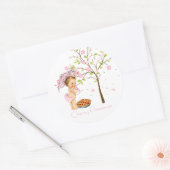 さくらんぼが缶詰ラベルを保持 ラウンドシール (封筒)