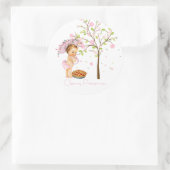 さくらんぼが缶詰ラベルを保持 ラウンドシール (バッグ)