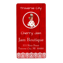 さくらんぼが缶詰ラベルを保持