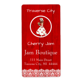 さくらんぼが缶詰ラベルを保持 ラベル