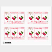 さくらんぼが缶詰ラベルを保持 長方形シール (シート)